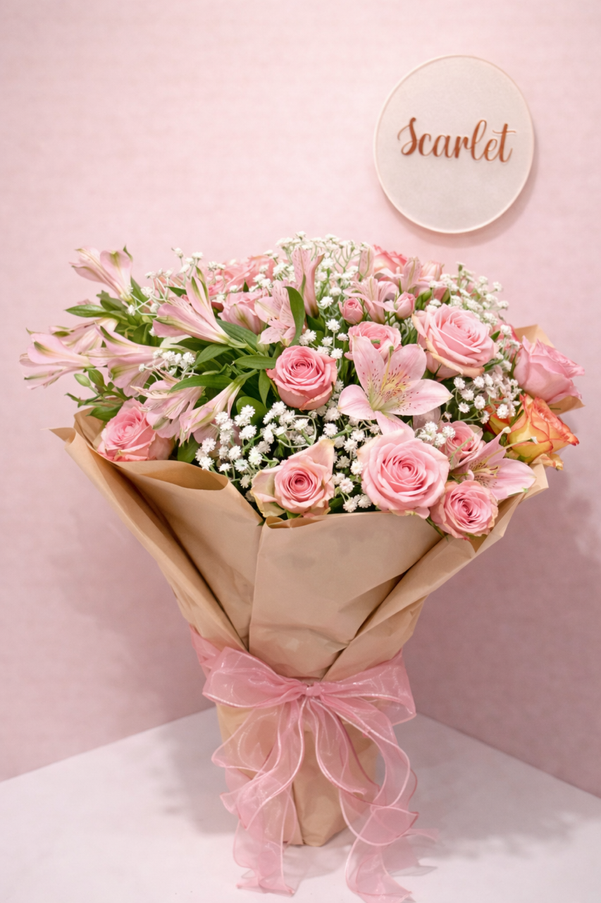Wine & Flower Bouquet