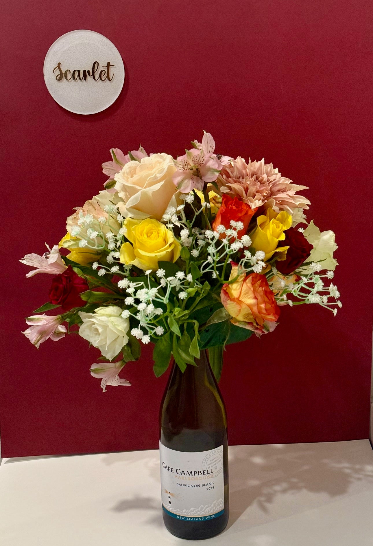 Wine & Flower Bouquet